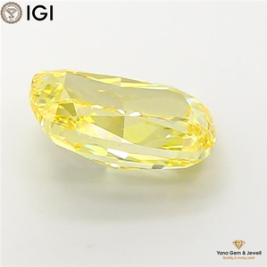 VVS2 Clarity Fancy Vivid Yellow Color IGI & for Certified CVD Lab Grown Diamond <b>Cushion</b> Shape 4.02 Carat Luxury Wedding Ring - Product Image 5