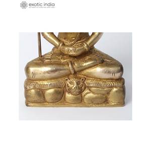 Escultura de latón elegante Mahayogi Shiva de 6,2 pulgadas para decoración del hogar, espacio de meditación, regalos y Templo hecho en La India - Product Image 3