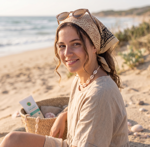 Bandana carré en coton biologique naturel imprimé à la main, couleurs vives, haute qualité, pour le printemps et l'été, vente en gros - Product Image 2