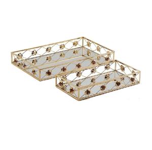 Bandeja de Servicio Rectangular Grande de Latón con Asa Elegante, Producto de Alta Demanda, Bandeja Decorativa para Servir Alimentos en la Mesa - Product Image 6