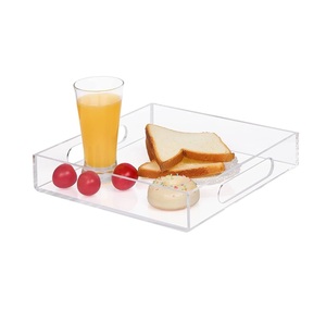 Venta Directa de Fábrica: Bandeja Rectangular Clásica de Acrílico para Tazas de Hotel/Club, Elegante Bandeja Individual de Acrílico para Alimentos y Artículos Diversos - Product Image 2