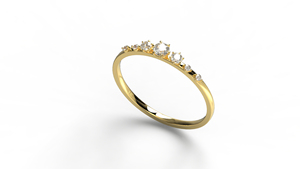 18K Solid Gold <b>Ring</b> Graduated Round Diamonds <b>Ring</b> Half Eternity <b>Stacking</b> Wedding Band <b>Ring</b> Gift for Her Fine Jewelry for Women - Product Image 2