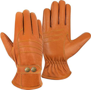Gants en cuir véritable pour hommes, nouvelle collection, vente chaude, personnalisables, noirs, mode hiver, durables, sport - Product Image 1