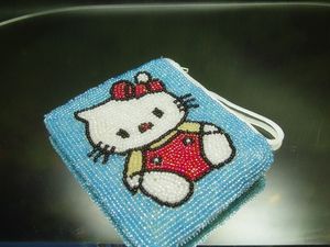 กระเป๋าใส่เหรียญลูกปัดทำมือรูปแมว - กระเป๋าสตางค์สไตล์วินเทจ - Product Image 4