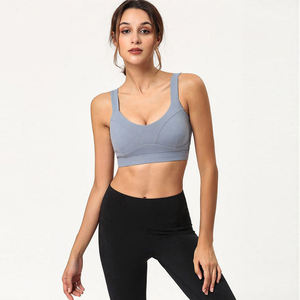Women's High-Intensity Gym Sportswear High <b>Neck</b> Yoga Tank Tops <b>Padded</b> Sports Bras Long Hem Print XS-XL Plus Sizes Wholesale - Product Image 3