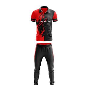Uniforme de cricket Rouge Noir Couleur de contraste Uniforme de cricket de sublimation en matériau respirant et doux au toucher par RAMPUS INDUSTRIES - Product Image 2