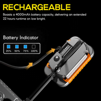 Luz DE TRABAJO recargable LED COB y banco de energía con abrazadera 10W 1000 lúmenes Cable de cm suministrado