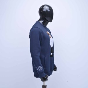 Premium Quality Custom Logo Manufacturers Blue Cotton Fleece With Front Chenille Embroidery Full Sleeves Sweatshirt For <b>Mens</b> - Product Image 6