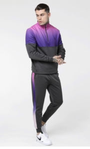 <b>Men</b> Gradient Color Tracksuit Full Sleeve <b>Half</b>-<b>Zip</b> <b>Jacket</b> & Trousers Sporty Style Quick Dry Polyester 2 Pieces Set Winter Wear - Product Image 4