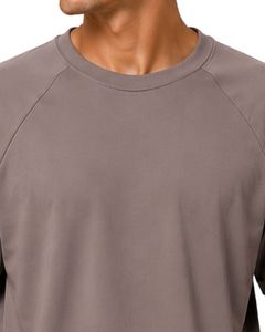 เสื้อยืดแขนสั้นคอกลมสีเทาสำหรับผู้ชาย ทรงโอเวอร์ไซส์ สไตล์ลำลอง สตรีทแวร์  รับสกรีนโลโก้ ผ้าพรีเมียมเนื้อนุ่ม ใส่สบายสำหรับฤดูร้อน - Product Image 5