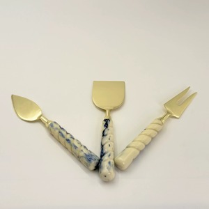 Golden <b>Cheese</b> <b>Knife</b> <b>Set</b> Stainless Steel <b>Cheese</b> Tools Durable Metal Serving Utensils with Arrow Handle Design - Product Image 3