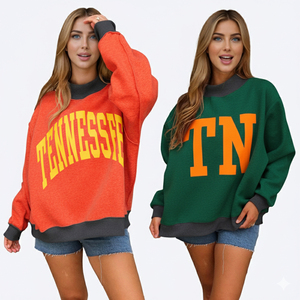Sweat-shirt décontracté à col montant, respirant, avec impression de logo personnalisée, épaules tombantes, OEM - Product Image 1