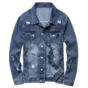 Veste en jean d'hiver pour homme, style personnalisable, manches longues, boutonnée, mélange de coton, coupe classique, logo sur le devant, pour un usage quotidien décontracté - Product Image 1