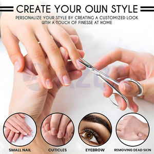 Ciseaux à cuticules en acier inoxydable avec étui en cuir pour manucure et pédicure de qualité professionnelle - Product Image 2