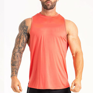 Camiseta sin mangas de algodón para gimnasio, 240G, de alto gramaje, transpirable, color liso, antiencogimiento, ajuste holgado, para verano - Product Image 4
