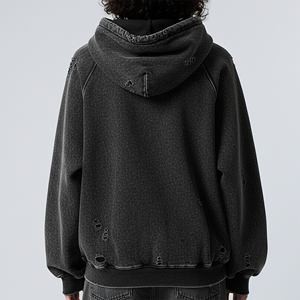 Hot Selling <b>Acid</b> Wash Women's Hoodies 100% Cotton 360 GSM Eco-Friendly Quick Dry Winter Streetwear Custom Logo Baggy Hoody - Product Image 5