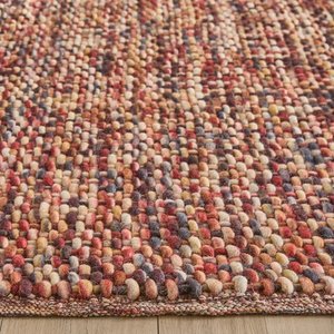 Chunky Handmade Wool/Cotton Loop Braided Rug | Scandinavian Striped Eco-Friendly Flat Pile Pet Friendly Thick Living Room - Product Image 3