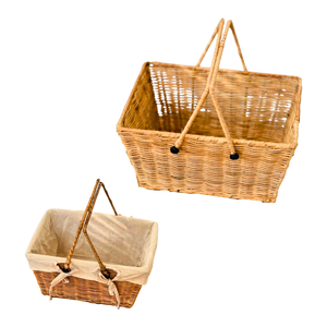 Cesta de Almacenamiento de Mimbre Ecológica con Marco Metálico Resistente, Forrada de Algodón, Ideal para Regalos - Product Image 1