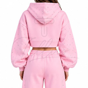 Sudadera Corta para Mujer al por Mayor con Logotipo Personalizado, Sudadera Corta de Manga Larga, Sudadera Corta Personalizada para Mujer, Sudadera Corta Tipo Pullover para Mujer - Product Image 2