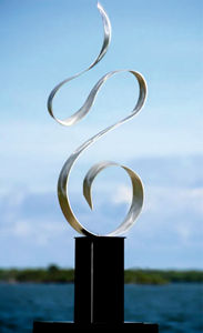 Escultura de Arte Metálica Moderna para Interiores, Personalizada para Vestíbulos de Hotel, Decoración de Anillos Metálicos, Fabricante de Esculturas Metálicas - Product Image 3