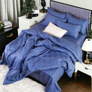 ผ้าปูที่นอนสีฟ้า Azure Blue หรูหรา นุ่มสบาย ระดับพรีเมียม - Product Image 1