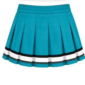 Ensemble uniforme de cheerleading blanc turquoise, chemise à manches courtes, jupe plissée, vêtements de sport d'équipe, entraînement, performance, compétition - Product Image 6