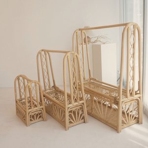 Porte-vêtements en rotin pour enfants, design adorable, matériau naturel, étagères à vêtements - Product Image 3