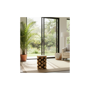 Tabouret en teck rustique ARTERRA TS-013 Ubique avec branches, artisanat solide, beauté organique, pour appartement, villa, entrepôt, hôtel - Product Image 3