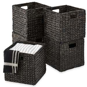 Cesta de Almacenamiento Plegable de Jacinto de Agua, Organizador Plegable, Cesta Cubo, Cesta Ahorradora de Espacio para Organización de Estantes - Product Image 6