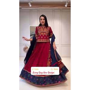 Designer Embroidered Gamthi Work Lehenga Choli <b>Performance</b> <b>Wear</b> - Product Image 6