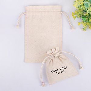 Custom Logo Cotton <b>Drawstring</b> Pouch <b>Bag</b> <b>Small</b> Recyclable Gift Packaging Accessory For Jewelry Organizer - Product Image 3