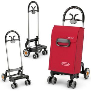 Carrello Pieghevole Robusto Rosso in Metallo e Plastica per Supermercato, Uso Esterno e Stoccaggio - Product Image 3
