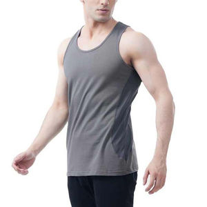 เสื้อกล้ามผู้ชายไซส์ใหญ่ ระบายอากาศ แห้งเร็ว ผ้ายืด/ผ้าฝ้าย สปอร์ต คอกลม แขนกุด ผลิตในปากีสถาน เหมาะสำหรับออกกำลังกาย ฟิตเนส เวิร์คเอาท์ - Product Image 3