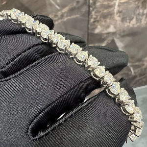 GIA Certified Moissanite Ball Charm Bracelet 925 <b>Silver</b> Plated Round Brilliant Cut Freshwater Pearl <b>Men</b> Women Hiphop Gift Jewels - Product Image 6
