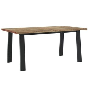 Table à manger en bois d'acacia massif marron et noir 67 x 35 pouces - Product Image 2