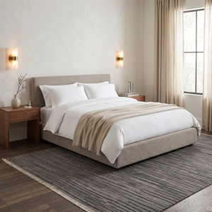 Charcoal <b>Grey</b> Horizontal Linear <b>Rug</b>, Minimalist Textured Area Carpet with Fringes for <b>Living</b> <b>Room</b>, Bedroom and Hotel Interiors - Product Image 3