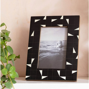 Handcrafted Black Geometric Bone Inlay 5x7 Photo <b>Frame</b> Decorative <b>Wooden</b> <b>Picture</b> <b>Frame</b> for Tabletop Display Luxury Home Decor - Product Image 1