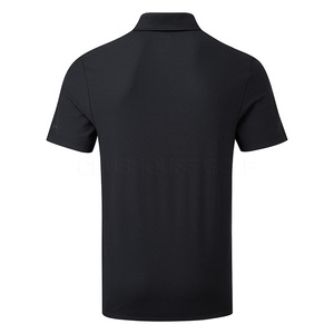 เสื้อโปโลแขนสั้นสีขาวสำหรับผู้ชาย ผ้าถัก แห้งเร็ว สไตล์กอล์ฟ ทรงปกติ สีพื้น โลโก้ที่แขนซ้าย - Product Image 6