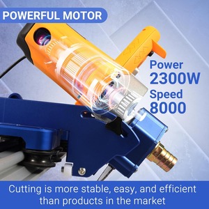 Coupe-carreaux orbital électrique, meuleuse d'angle 2300W 8000 tr/min, longueur de coupe 71 pouces, lames pour coupe humide et sèche, biseautage et chanfreinage - Product Image 2