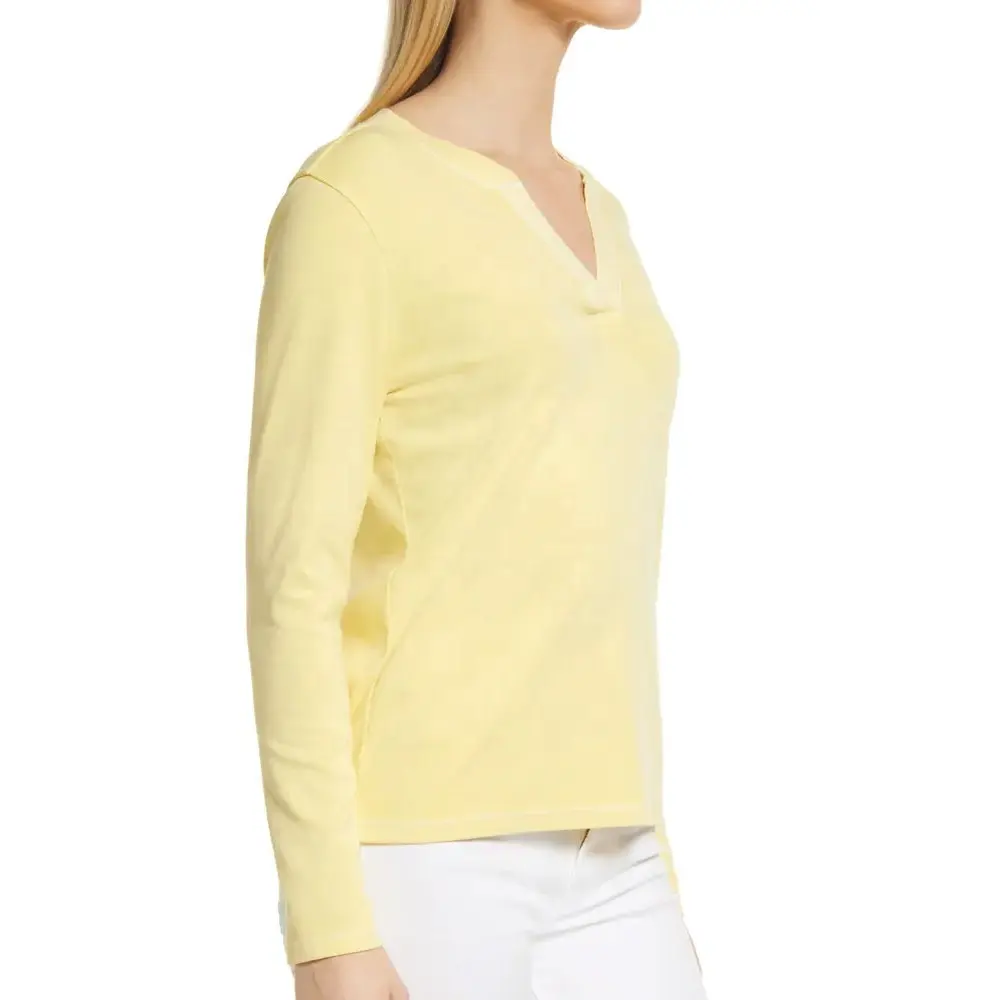 बेला कैनवास 3001 पीला पॉपकॉर्न लंबी बांह की कमीज लंबी आस्तीन कस्टम डिजाइन लोगो आरामदायक महिलाओं टी शर्ट रिक्त सादे