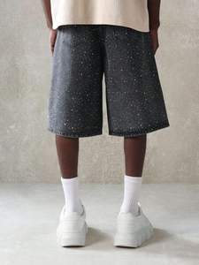 Shorts de Mezclilla de Cintura Alta para Mujer, Precio de Fábrica, con Encaje, Lavado Vintage, Personalizables, Hechos en Pakistán - Product Image 3