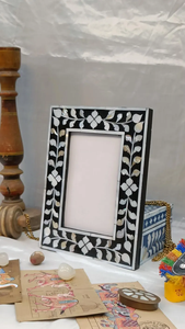 Square Contemporary Bone Inlay Image <b>Frame</b> Decorative Handcrafted <b>Picture</b> Showcase Tabletop Display Product - Product Image 4