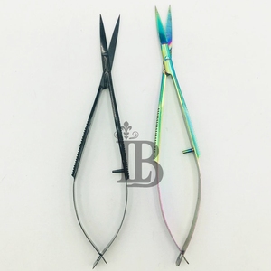 Tijeras para Cejas de Acero Inoxidable Rainbow Plasma, Punta Afilada, Hoja Recta, Herramienta de Maquillaje de Belleza, para Diestros - Product Image 1