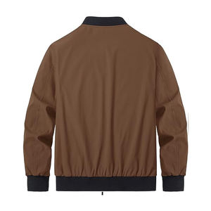 High Quality Men's Autumn Bomber <b>Jacket</b> Zipper Closure Custom Logo Design Solid Color Outwear Coats Wholesale Price <b>Jackets</b> Oem - Product Image 2