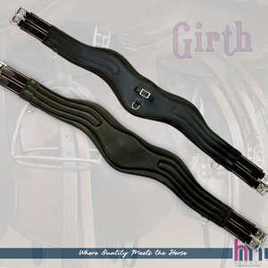 Sangle anatomique en cuir souple double couche élastique avec fixation SS, taille 38-42 pouces, emballage individuel HM GLOBAL Horse - Product Image 4