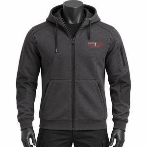Sudadera con Capucha y Cremallera Completa, Ajuste Atlético Cómodo, Ligera, Sudadera Deportiva con Cremallera para Hombre, Tejido Transpirable de Secado Rápido - Product Image 1