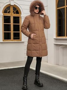 Manteau long matelassé pour femme avec capuche en fourrure et fermeture éclair, haute qualité, collection hiver 2026, le plus vendu, vêtements d'hiver, fabricant OEM - Product Image 6