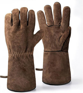 Premium Heavy Duty Breathable <b>Welding</b> Work <b>Gloves</b> Diamond Long Cuff Cowhide Leather Heat Resistant MIG <b>TIG</b> ARC <b>Welding</b> Grinding - Product Image 3