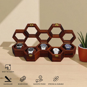 Caja Organizadora de Relojes de Madera para 6 Relojes, Caja Exhibidora de Relojes de Madera para 8 Relojes, Estuche de Almacenamiento para Colección de Relojes - Product Image 5
