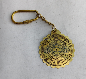 Antique Calendar <b>Key</b> Chain Brass <b>Ring</b> Vintage Perpetual Calendar Keychain Decorative Metal Keyring for Daily Use Gift - Product Image 6